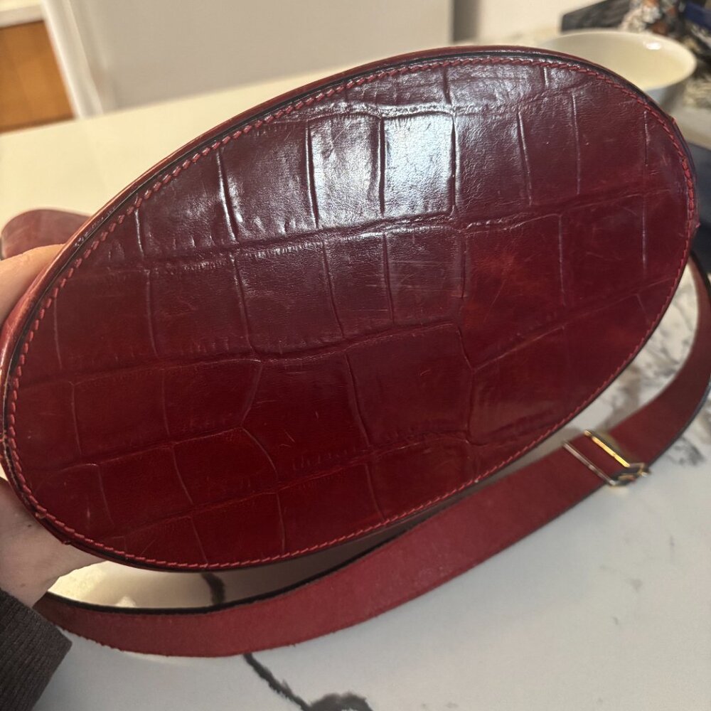 Vintage Bally red croc bucket bag purse - Picture 3 of 9